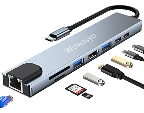 Wowssyo Usb C Hdmi Hub 9 En 1, Multiport Usb C Adaptador, Do