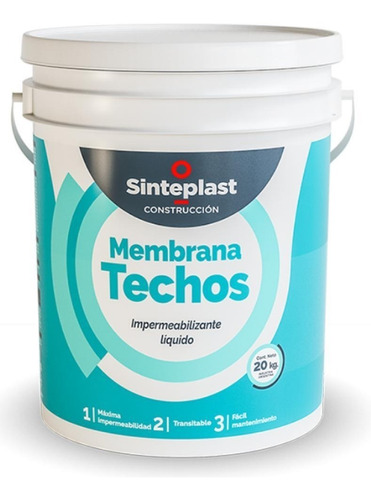 Imagen 1 de 2 de Membrana Liquida Techos X 20kg Sinteplast Pintura En Pasta