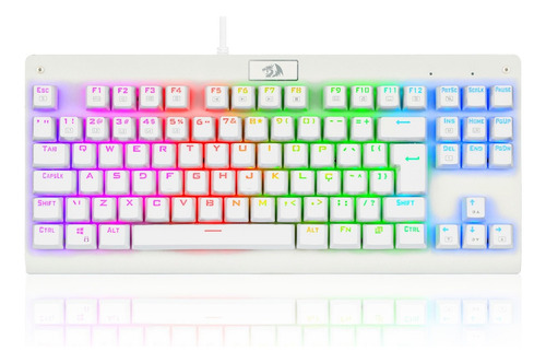 Redragon Dark Avenger Rgb Lunar White Switch Azul Lunar White Português Abnt2