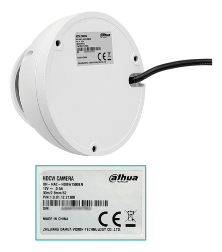 Dh Mini Domo 5mp 2,8mm Ir30m Ip67 Ik10 Hdcvi Camara Analoga