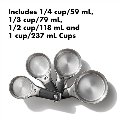 Juego De Tazas Y Cucharas Medidoras De Acero Inoxidable D...