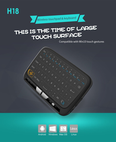 Mini Touchpad Air Mice Sem Fio Teclado Qwerty De 2,4 Ghz