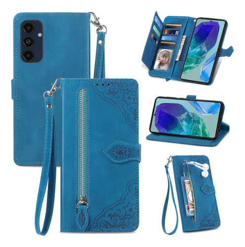 Cartera Con Cremallera Y Diseño De Flores En Relieve For