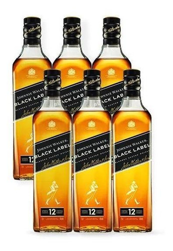 Imagem 1 de 2 de Combo Whisky Johnnie Walker Black Label 750ml - 6 Unidades