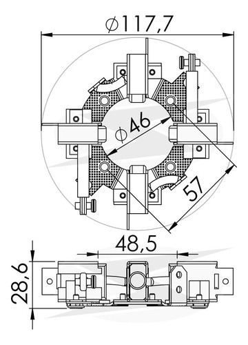 Porta Escova Partida Para Mercedes Benz 608 Dl 610 Ml 708 El
