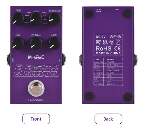 Para Pedal De Efeitos Elemental M-vave Dc Effects Delay