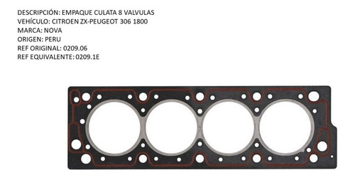 Empaque Culata Citroen Zx-peugeot 306 1800 8 Valvulas 