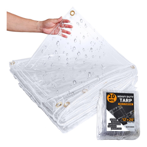 Lona Transparente Ojal 12 X 20 Pie Vinilo Resistente Agua