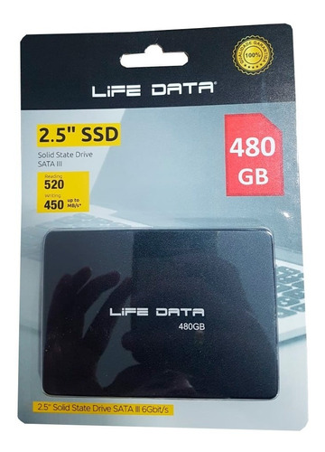 Ssd Disco Solido 480gb Sata Ill 2.5 520mb Leitura 450 Mb/s