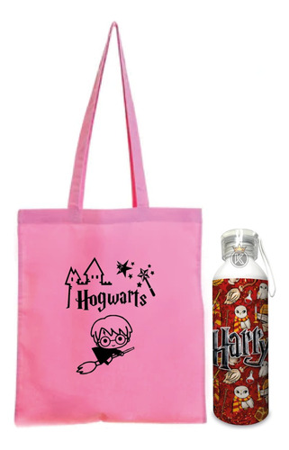 Tote Bag Harry Potter R + Botella En Aluminio - Estampaking