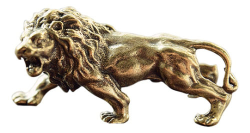 Estátua De Leão Escultura Em Miniatura Animal De Latão
