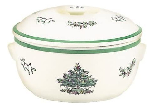 Spode Arbol De Navidad Ronda Covered Profundo Plato Cacero