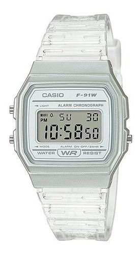 Reloj Casio F-91ws Caja 35.2mm Malla Transparente - Impacto