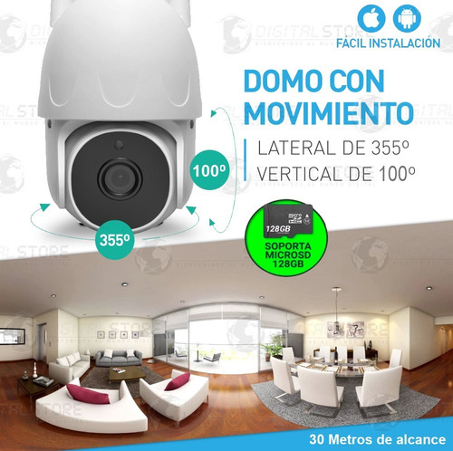 Imagen 5 de 10 de Camara Ip Seguridad Wifi Inalambrica Full Hd Domo + Tracking