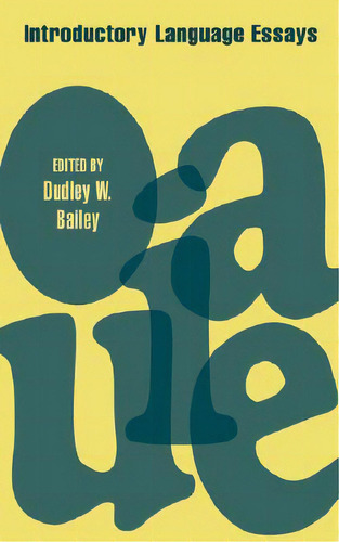 Introductory Language Essays, De Bailey, Dudley. Editorial W W Norton & Co, Tapa Blanda En Inglés