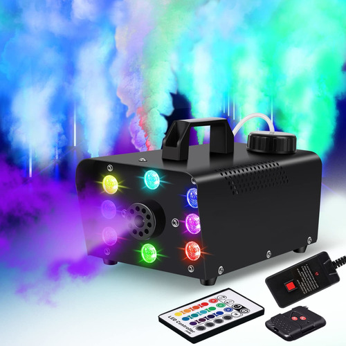 Maquina Niebla Halloween Luz Humo Escenario 500 8 Led 16