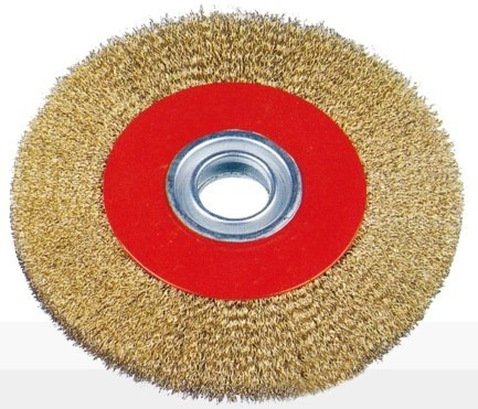 Cepillo Circular Alambre Rizado Bronceado 100mm 4 Pulgadas