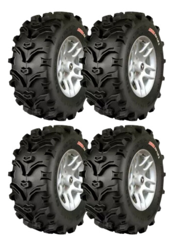 Jogo Pneu Quadriciclo Atv / Utv 24/8-12 + 24/10-11 Bear Claw