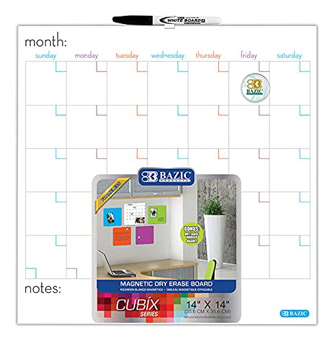 Bazic Pizarra Magnetica Calendario Borrado Seco + Marcador E