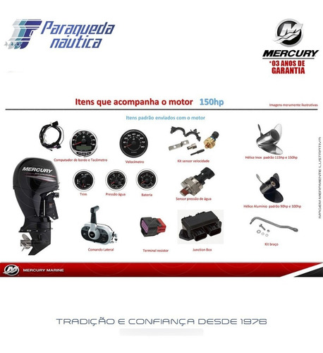 Imagem 9 de 10 de Motor De Popa Mercury 4 Tempos 150hp L 3.0l Efi