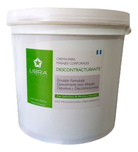 Crema P/ Masajes Descontracturante X 4900grs Libra Cosmetica