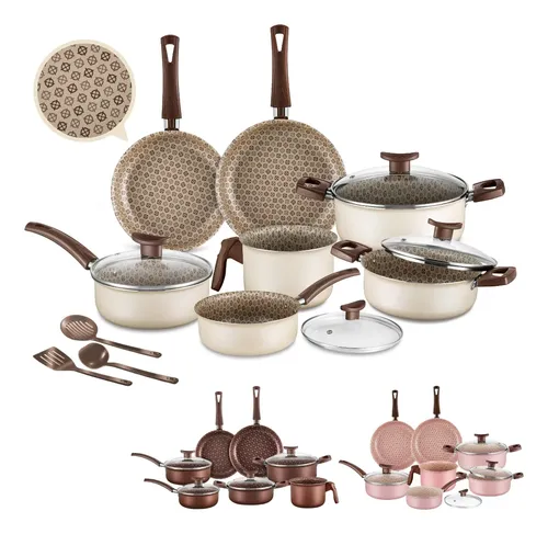 Jogo De Panelas Antiaderente 10 Peças Prime Alumínio Teflon