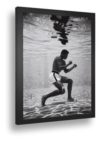 Quadro Emoldurado Poste Mohamed Ali Rei Do Boxe Classico A3