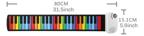 Teclado De Piano Enrollable, Enrollado A Mano, Llave Blanca