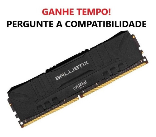 Memória Ram Ballistix Preto 8gb 1 Crucial Bl8g32c16u4