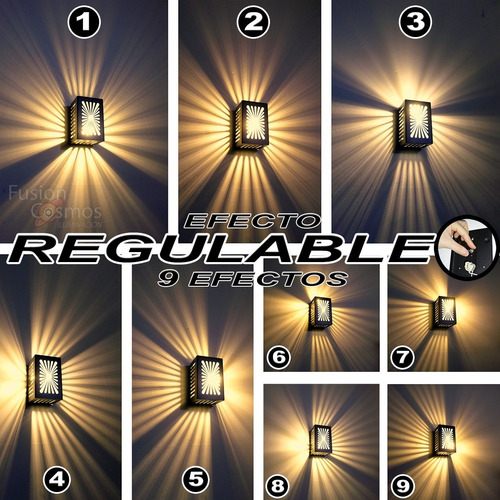 Imagen 4 de 10 de Aplique Pared Exterior Bidireccional Moderno Efecto Led 10w