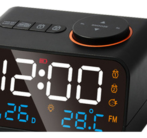 Radio Despertador Sincronización Música Led Recargable
