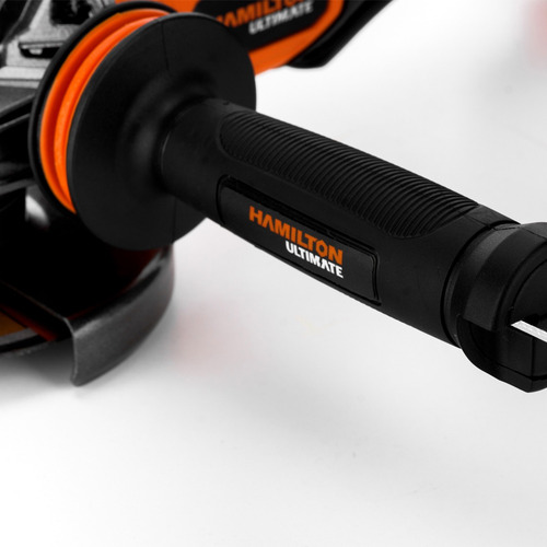 Miniamoladora angular inalámbrica Hamilton ULT115 de 50 Hz color naranja y negro 20 W 220 V - 240 V + accesorio