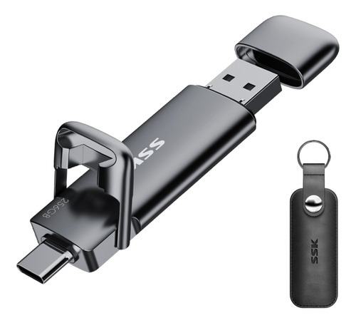 Ssk Unidad Flash Usb C Dual De 256 Gb, 2 En 1 Tipo C+ Usb A.