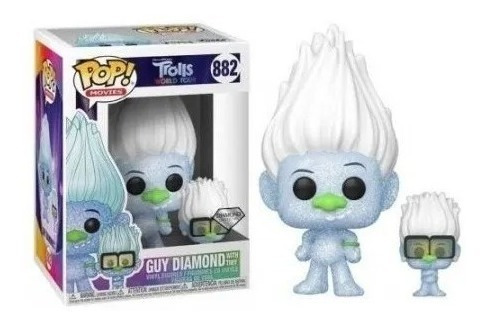 Funko Pop! Movies Trolls Guy Diamond With Tiny 882 Diamond C
