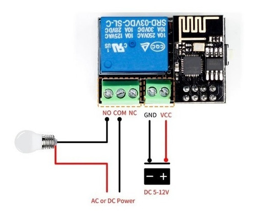 Módulo Wifi Esp8266 Esp-01s Con Relevador.