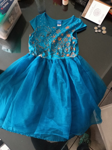 Vestido Disney Frozen Elsa Original 6-8 Años Azul