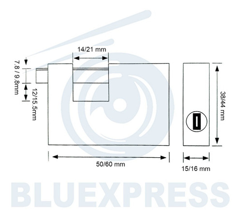 Candado Anticizalla Mediano De 60mm Bluexpress®