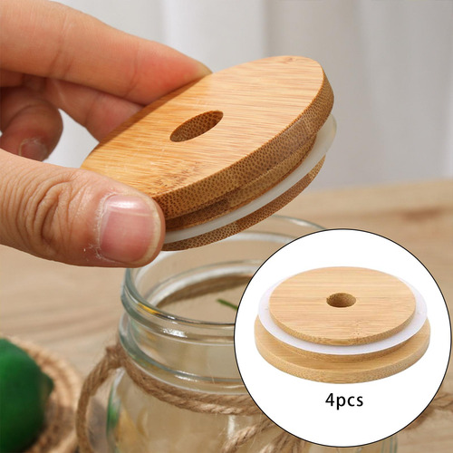 Paquete De 4 Tapas De Tarros Con Tapa De Vaso A Prueba De