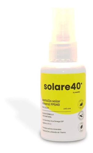 Protector Solar Natural Mineral Fps40 Solare Sin Color 60 Ml