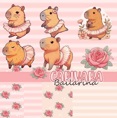 Kit Imagenes Png Capibara Carpincho Cliparts Más Papeles