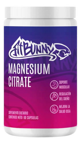 Citrato De Magnesio Fitbunny Sin Tacc Pack X 3 Frascos Sin Sabor
