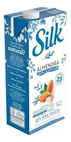 Bebida De Almendra Silk S/ AzĂșcar Sin Gluten 6 Pzs De 946ml