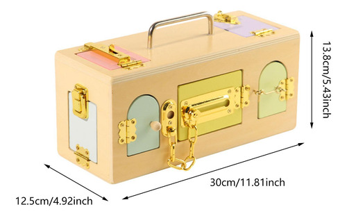 Juguete Sensorial Con Caja De Seguridad Montessori, Tablero