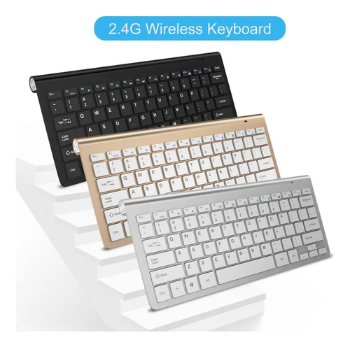 Set De Mini Teclado Y Ratón Portátil Inalámbrico De 2,4 G