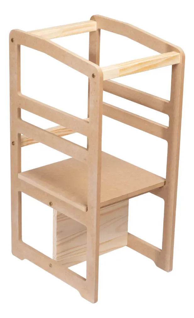 Torre De Aprendizagem Montessouri 4 Em 1 Infantil Mdf Cru