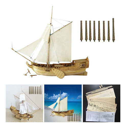 2025 Modelo De Barco De Vela, Juguete Cañón De Bronce 8