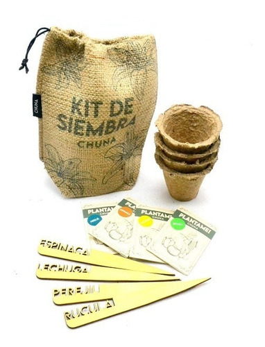 Imagen 6 de 6 de Set Kit Jardineria Siembra Huerta Full Macetas Delantal Guan