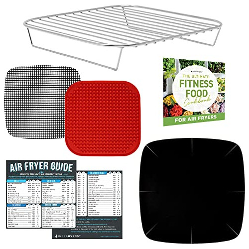 Accesorios Air Fryer Con Rack, Reusable Mats Y Guías De Hoja