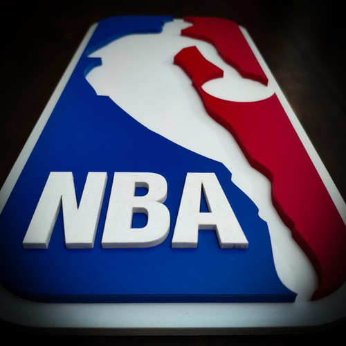 Cuadro Nba En Madera Calada Y Pintado 83x37 Cm.
