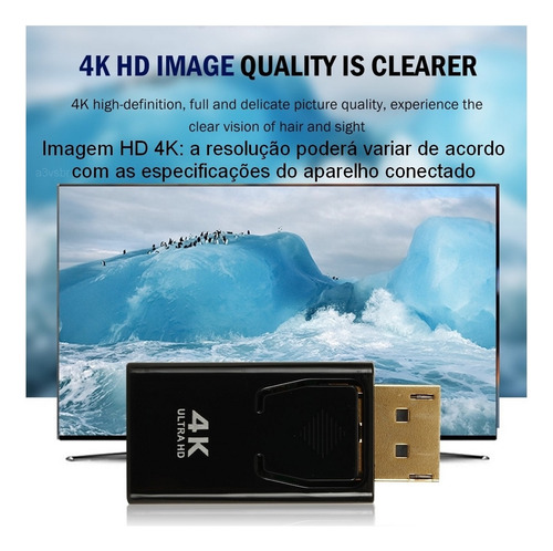 Adaptador Cabo Display Port Dp Hdmi Tomada Extensão Porta